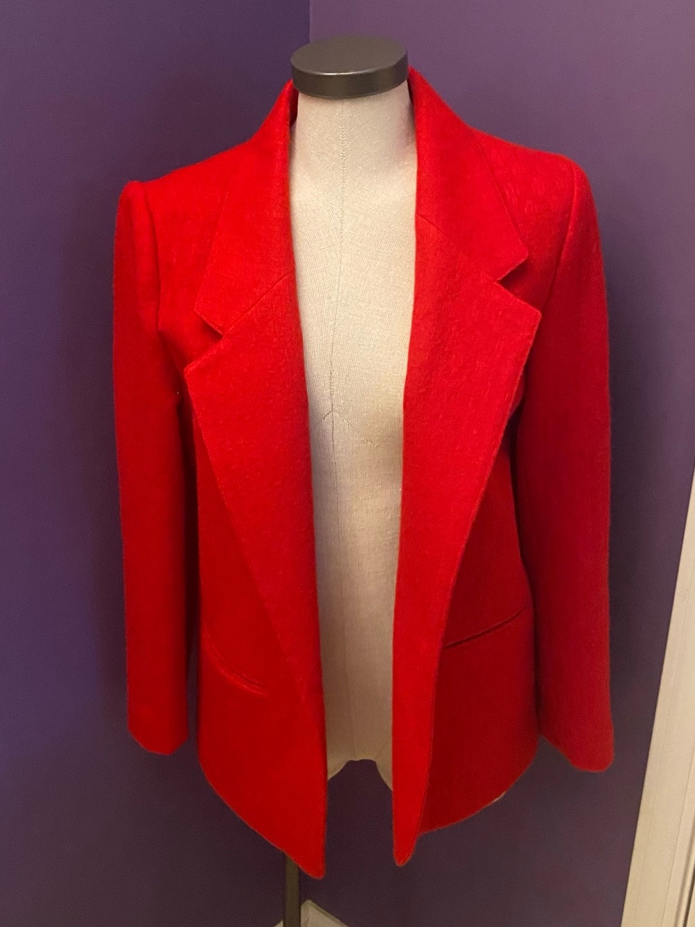 Royce Ltd New York Red 100% Pure Wool Textured Blazer Jacket Made in USA Size 10